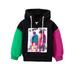 Uuszgmr Cute Tops For Girls Boys Color Block Hooded Sweatshirts Print Casual Hoodie Sweatshirt Pullover For Kids Casual Vacation Travel Usual Time