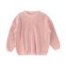TOWED22 Baby Girl Boy Knit Sweater Toddler Baby Girl Boy Knit Sweater Round Neck Long Sleeve (Watermelon Red 3-4 Y)