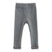 Qtinghua Infant Toddler Baby Girls Leggings Elastic Waist Solid Slim Fit Long Pants Trousers Gray 4-5 Years