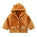 QIANGONG Toddler Baby Long Sleeve Hooded Jacket Thick Coat Outfits Boys Winter Coat (Color: Brown Size: 120 )