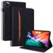 Retro Luxury Comfortable Leather Tablet Case with Holder Card Slot for iPad 5 6 7 8 9 10 th Mini 1 2 3 4 5 Multi-Angle Viewing Stand Shockproof Shell(Black for iPad 10 th)