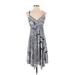 INC International Concepts Casual Dress - Fit & Flare: Blue Baroque Print Dresses - Women's Size X-Small