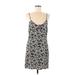 Hollister Casual Dress - Shift Plunge Sleeveless: Black Floral Dresses - Women's Size Medium