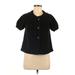 Ann Taylor LOFT Cardigan Sweater: Black Color Block Sweaters & Sweatshirts - Women's Size Medium