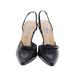 ISAAC Heels: Slip On Stilleto Feminine Black Solid Shoes - Women's Size 7 1/2 - Open Toe