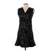 Rebecca Taylor Cocktail Dress - Party V-Neck Sleeveless: Black Dresses - Women's Size 0