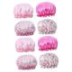 Amosfun 8 Pcs Hats Pink Cap Thicken Bathing Silk Sleeping Bonnet Elastic Bath Cap Womens Shower Caps Ladies Hat Waterproof Shower Cap Silk Bonnets Miss Waterproof Cap Take a Bath