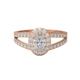 0.94 Ctw Oval Shape Moissanite Diamond 925 Sterling Silver Solitaire Halo Split Shank Women Engagement Ring Rose Gold Vermeil,K1/2