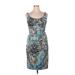 Sangria Casual Dress - Sheath Scoop Neck Sleeveless: Blue Dresses - Women's Size 14