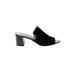 Karl Lagerfeld Paris Heels: Slip On Chunky Heel Casual Black Solid Shoes - Women's Size 9 - Peep Toe