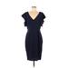 Amanda Uprichard Casual Dress - Sheath: Blue Solid Dresses - Women's Size Medium