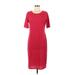 Lularoe Casual Dress - Sheath: Burgundy Chevron/Herringbone Dresses - Women's Size Medium