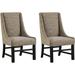 Signature Design By Ashley Sommerford Modern Farmhouse Upholstered 2 Piece Dining Chair Set, Brown Upholstered in Black | Wayfair D775-01A