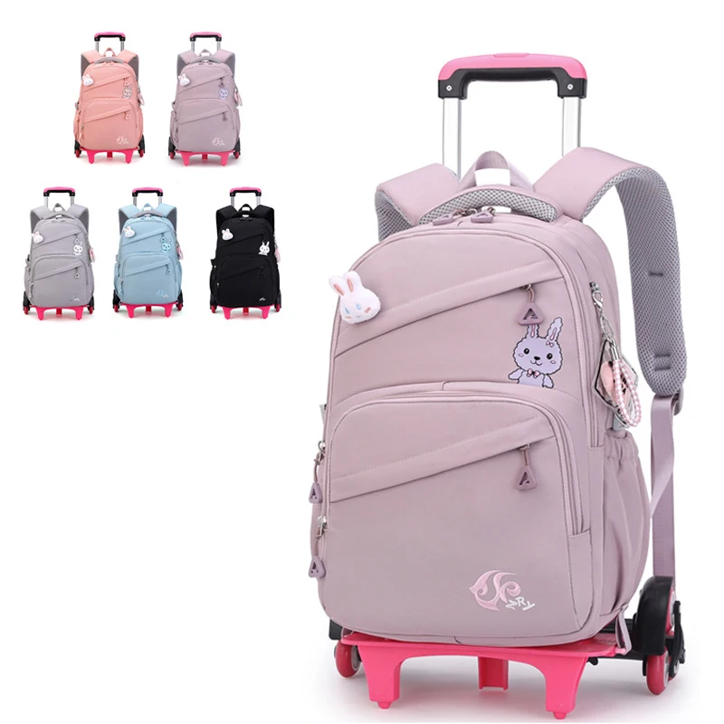 Sac à dos d'école à roulettes pour filles, sac d'école avec roulettes, sac à dos roulant pour étudiants, sacs de voyage, sac d'école pour enfants