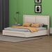 Latitude Run® Wardour Queen Size Storage Hydraulic Platform Bed w/ 2 Drawers Upholstered/Linen in Brown | 43.7 H x 64.2 W x 82.7 D in | Wayfair