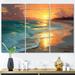 Highland Dunes Sand And Blue Caribbean Sea IX On Canvas 3 Pieces Print Metal in Blue/Green/Orange | 40 H x 60 W x 1 D in | Wayfair