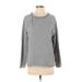 Calvin Klein Sweatshirt: Gray Color Block Tops - Women's Size Small