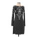 White House Black Market Casual Dress: Black Damask Dresses - Women's Size X-Small