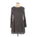 Fashion Union Casual Dress - A-Line Crew Neck Long sleeves: Gray Dresses - Women's Size X-Large