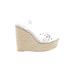 Schutz Wedges: Slide Platform Boho Chic White Solid Shoes - Women's Size 10 - Open Toe