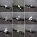 Shuangshuo Rose Flower Charms Stainless Steel Plant DIY Jewelry Vintage Flowers Leaves Pendant for