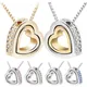 2024 New Quality Austrian Crystal AAAA+ Rhinestone Double Heart Pendant Sweater Chain Necklace Charm