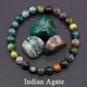 Indian Agate Bead Women Bracelet Made of Natrual Stone Tourmaline Color Crystal Agate Bracelet