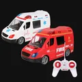 1: 20 4CH RC Ambulance Toy Car City Simulation Light Music Fire Truck Rescue Vehicle Model Gift For