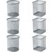 XBoard Mesh Cup Pencil Holder for Desk Pen Holders Stationery Organizer Markers and Pencil Storage Cup Gray 6 Pack