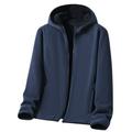 Fauean Winter Coats for Men Casual Full Zip up Hoodie Outdoor Cycling and Sports Jacket Dark Blue Size 3XL