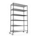 Sleek Black Metal Garage Storage Shelves - 6 Tier Wire Shelving Unit with 6000 LBS Load Capacity - Adjustable Height and Easy Mobility - Ideal for Your Garage or Warehouse