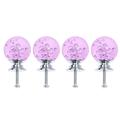 4 Set Single Hole Silver Base Drawer Knob Bubble Ball Cabinet Drawer Door Handle with Screws for Home Office (Purple 1 Screw 4 Set A Pack)