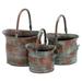 HElectQRIN Rustic Metal Round Planter Set of 3 13 11 9 W Copper