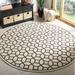 Linden Collection Area Rug - 6 7 Round Natural & Brown Geometric Design Non-Shedding & Easy Care Indoor/Outdoor & Washable-Ideal For Patio Backyard Mudroom (LND127B)