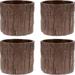 4Pcs Imitated Wood Bark Succulent Pot Artificial Wood Bark Succulent Planter Tree Bark Planter