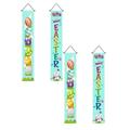 2 PCS Happy Easter Porch Banner Bunny Egg Rabbit Party Front Door Sign Wall Hanging Spring Decorations And Supplies For Home Office Farmhouse Holiday Decor Garden Flag Garden Decor Outdoor Decor