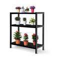 MYXIO 3-Tier Storage Shelving Unit Display Rack for Small Spaces Pine Organizer Rack Storage Shelving Rack Plant Stand Floor Freestanding Flowerpot Storage Shelf (Black)