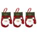 3pcs Christmas Cutter and Fork Bags Glove Shaped Tableware Silverware Holder Gift Bag (Retro Little Glove Santa Pattern)