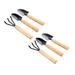 2 PCS Set Rake Tool Metal Shovel Kids Handle 3Pcs Mini Wood Tools Garden Head Tools & Home Improvement Daily tools Home essentials Utility tool