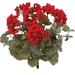Two Red Artificial Geranium Flower Bush | UV Resistant Decorative Silk Artificial Plant Perfect For Outdoors Or Indoor DÃ©cor | 18-Inch Tall
