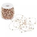 LIYJTK Rose Gold Pearl Garland 30M Rose Gold String Beads Chain Durable ABS Imitation Pearl String Beads Chain for DIY Craft Garland Wedding Centerpieces Party Supplies