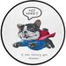 Bestwell 3 x 3 Feet Cute Cartoon Dog in Flying Hero CostumeRound Area Rug Chair Couch Cover Area Rug for Bedroom Floor Sofa Living Room Non-Slip Home Decor