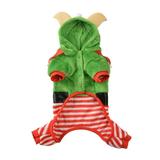 Christmas Elf Dog Cat Clothes with Hat Pet Autumn Winter Hoodie Clothes Small Pet Hoodie Elf Clothes Outfits Funny Apparel