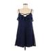 Bebop Casual Dress - A-Line Plunge Sleeveless: Blue Dresses - Women's Size Medium