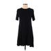 BCBGeneration Casual Dress - A-Line Crew Neck Short sleeves: Black Print Dresses - Women's Size Small