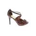 Carlos by Carlos Santana Heels: Burgundy Shoes - Women's Size 7 1/2 - Open Toe