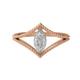 0.50 Ctw Marquise Moissanite Diamond 925 Sterling Silver Split Shank Halo beaded Women Wedding Ring Rose Gold Vermeil,M1/2