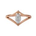 0.50 Ctw Marquise Moissanite Diamond 925 Sterling Silver Split Shank Halo beaded Women Wedding Ring Rose Gold Vermeil,U