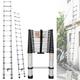 4.4FT/14.4M Telescopic Ladder, Telescoping Ladder Aluminium Extension Ladder for Decorating Painting, Portable Loft Ladders Aluminium Max Load 150kg/330lb, EN131 Standard Collapse RV Ladder