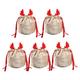 Christmas Bags Christmas Decoration Kids New Year Party Gift Christmas Reindeer Candy Gift Bag Velvet Santa Sacks Drawstring Gift Bags (Color : 5Pcs Red)